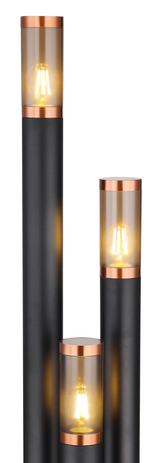 Außenleuchte - schwarz-rauchfarben - 170 cm - 3-flammig