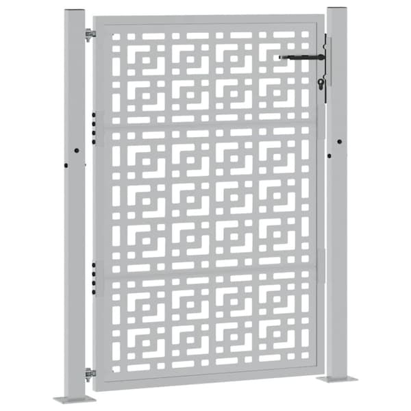 vidaXL Hageport 105x130 cm oksidert stål kryssdesign