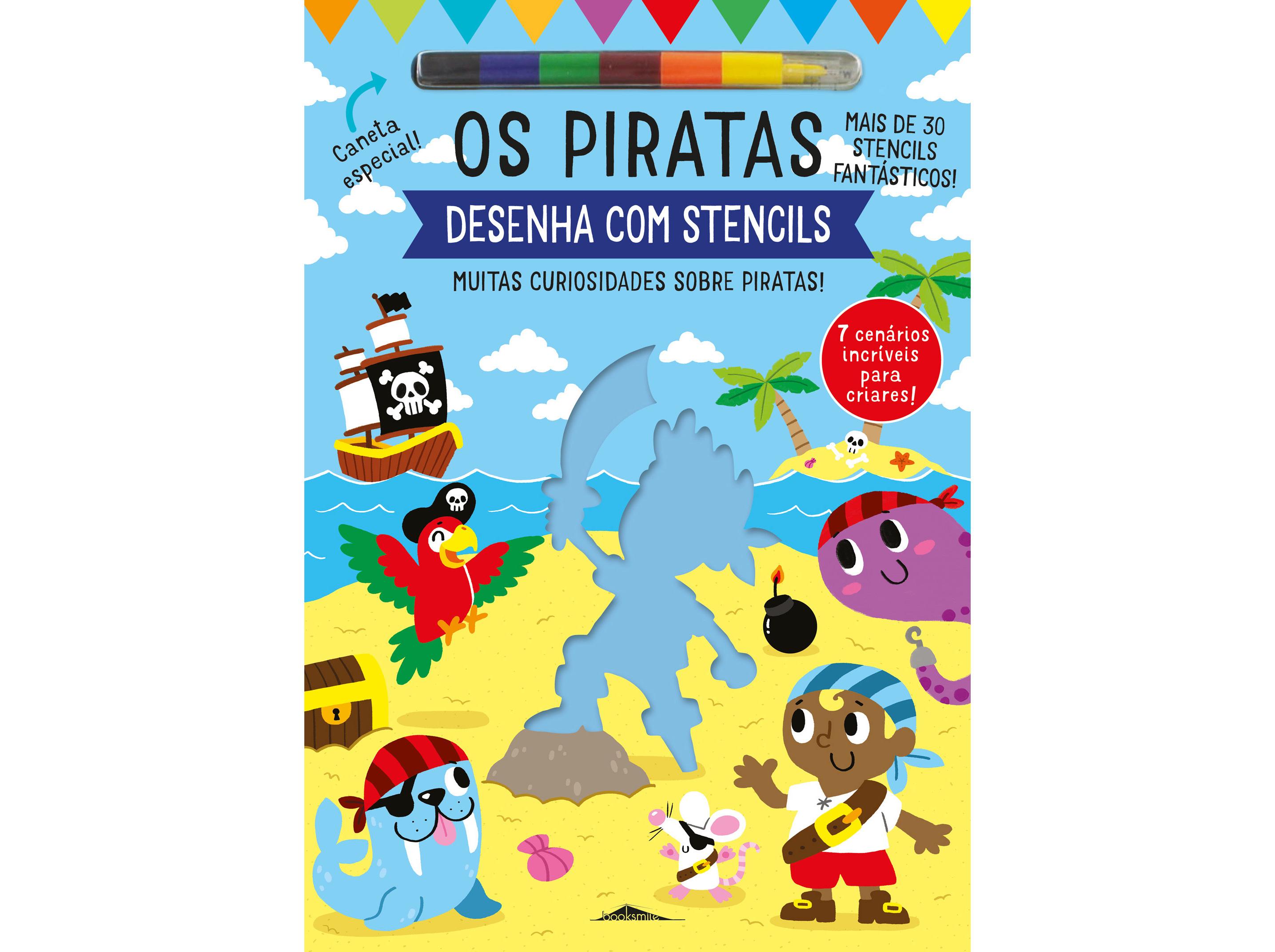 LIVRO DESENHA COM STENCILS OS PIRATAS