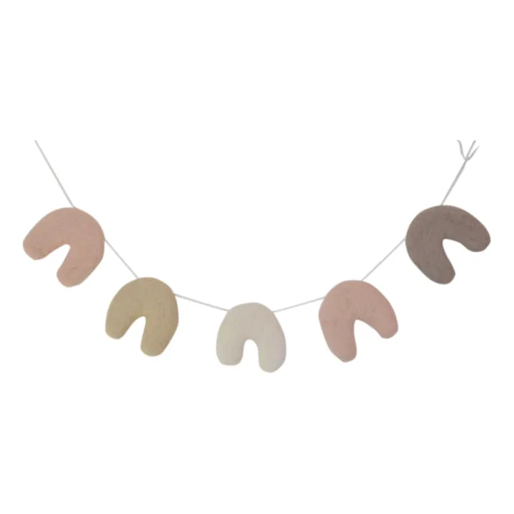 Calm Guirlande arc-en-ciel en laine feutrée | Rose pâle
