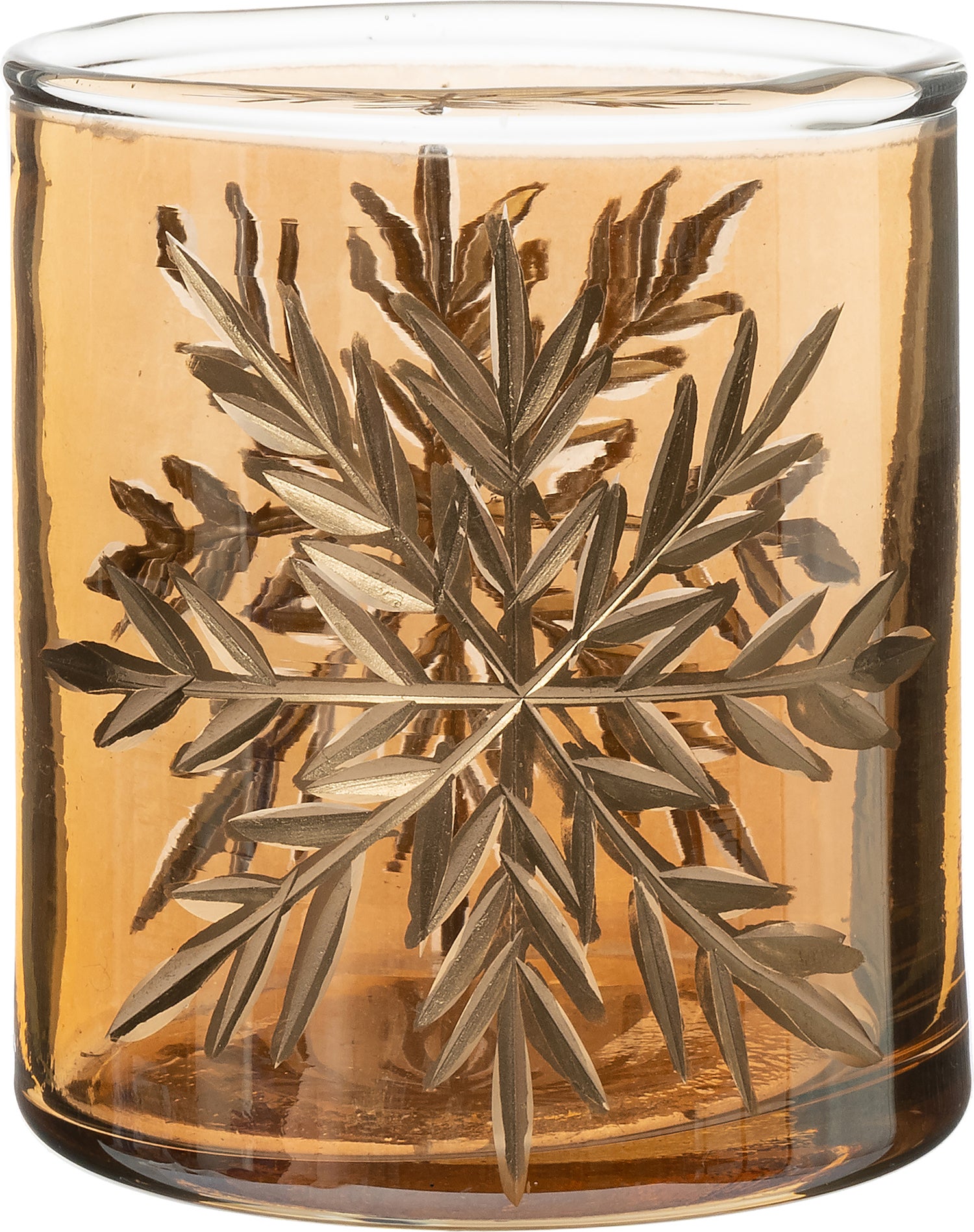 Intratuin waxinelichthouder Riva goud / transparant D 6 cm