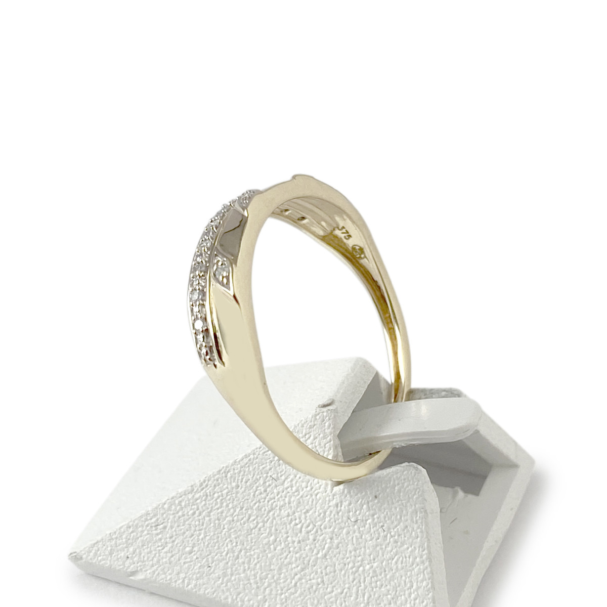Bague d'occasion or 375 2 tons diamants