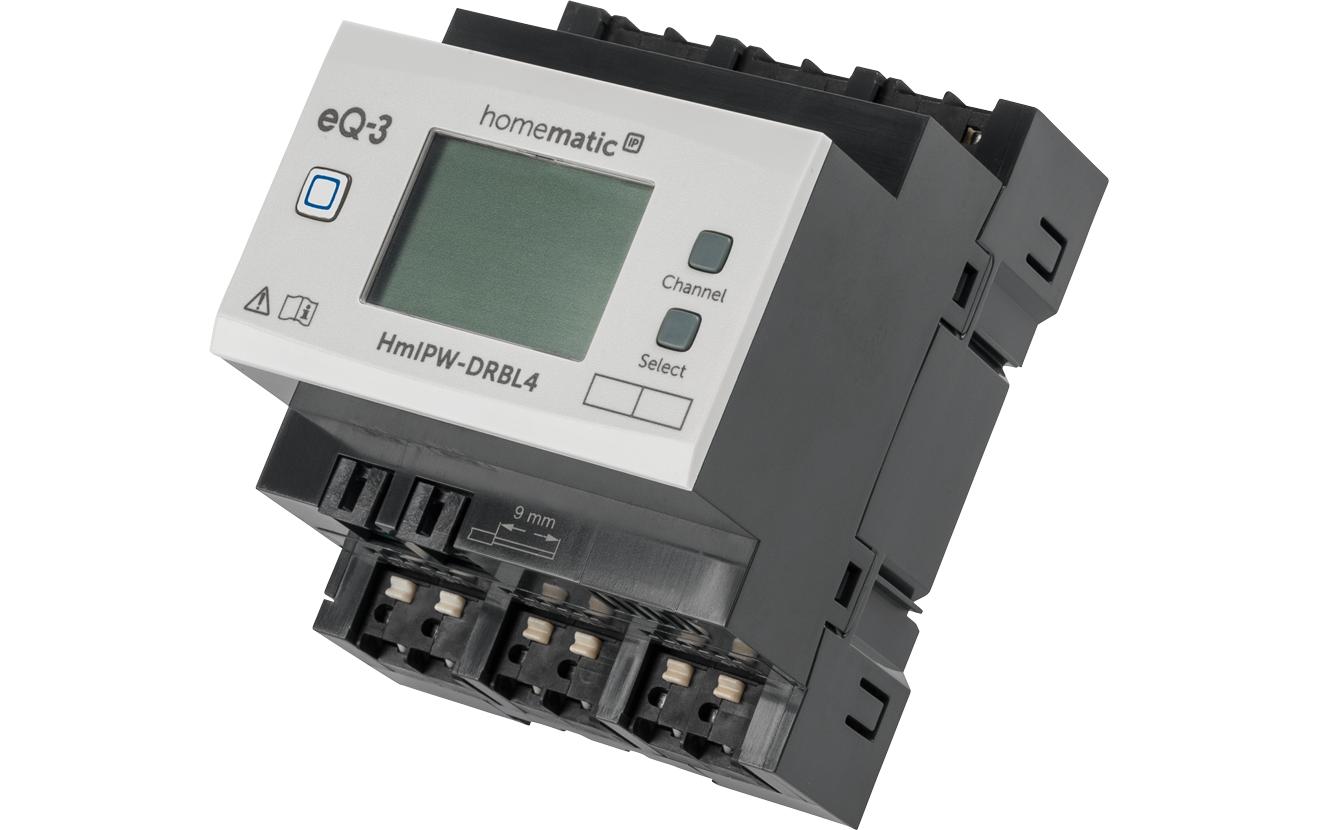 Smart Home Wired Jalousieaktor 4-fach<br>Flexible Steuerung angeschlossener Jalousien, Rollläden und Markisen über vier Kanäle – HmIPW-DRBL4
