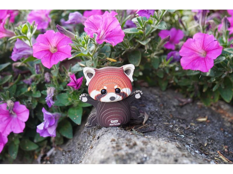 Eugy Bastelset Roter Panda 3D Bastelset aus Wellkarton