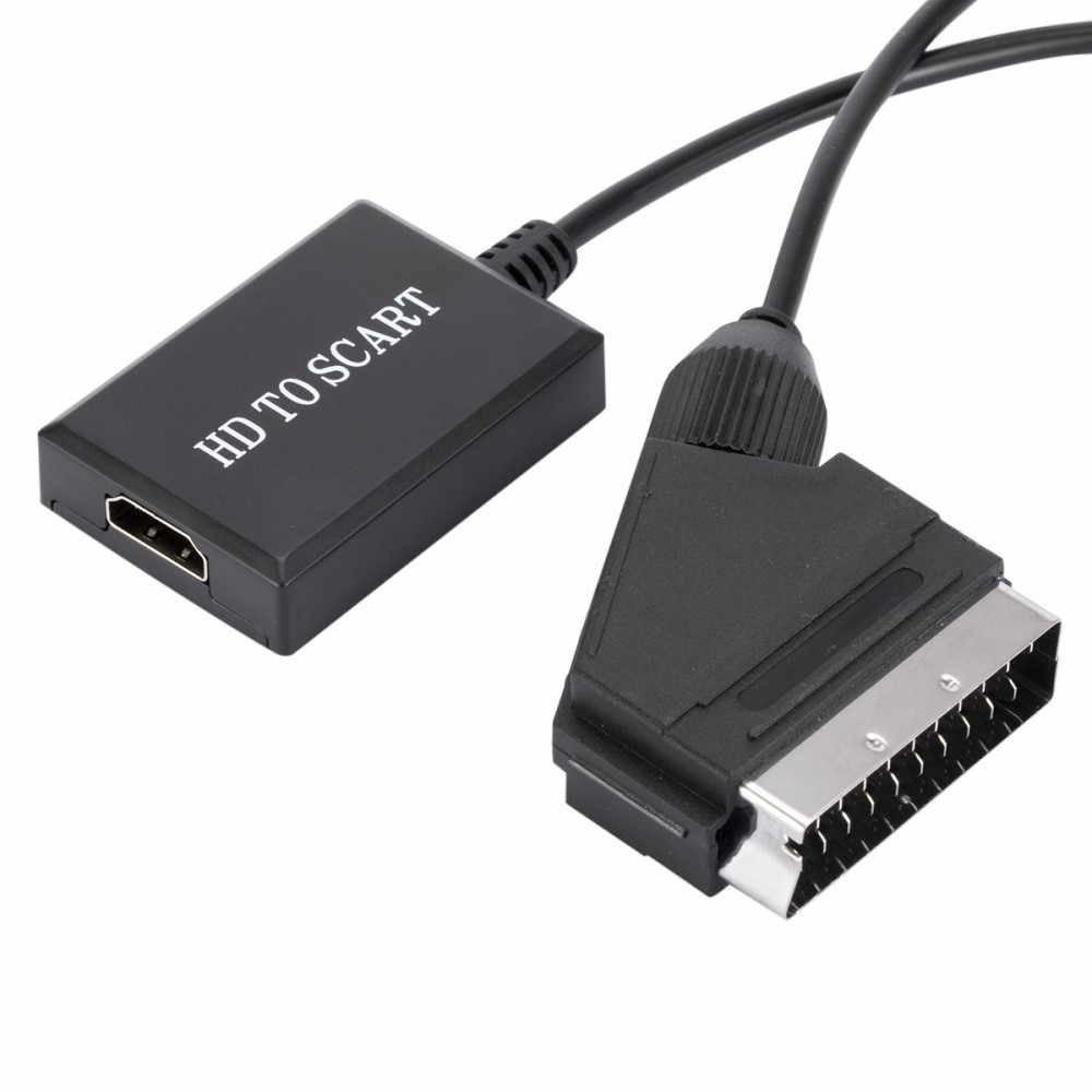 (70cm) HDMI auf Scart 1080p FullHD Konverter Adapter Kabel für TV / PC / DVD - Schwarz