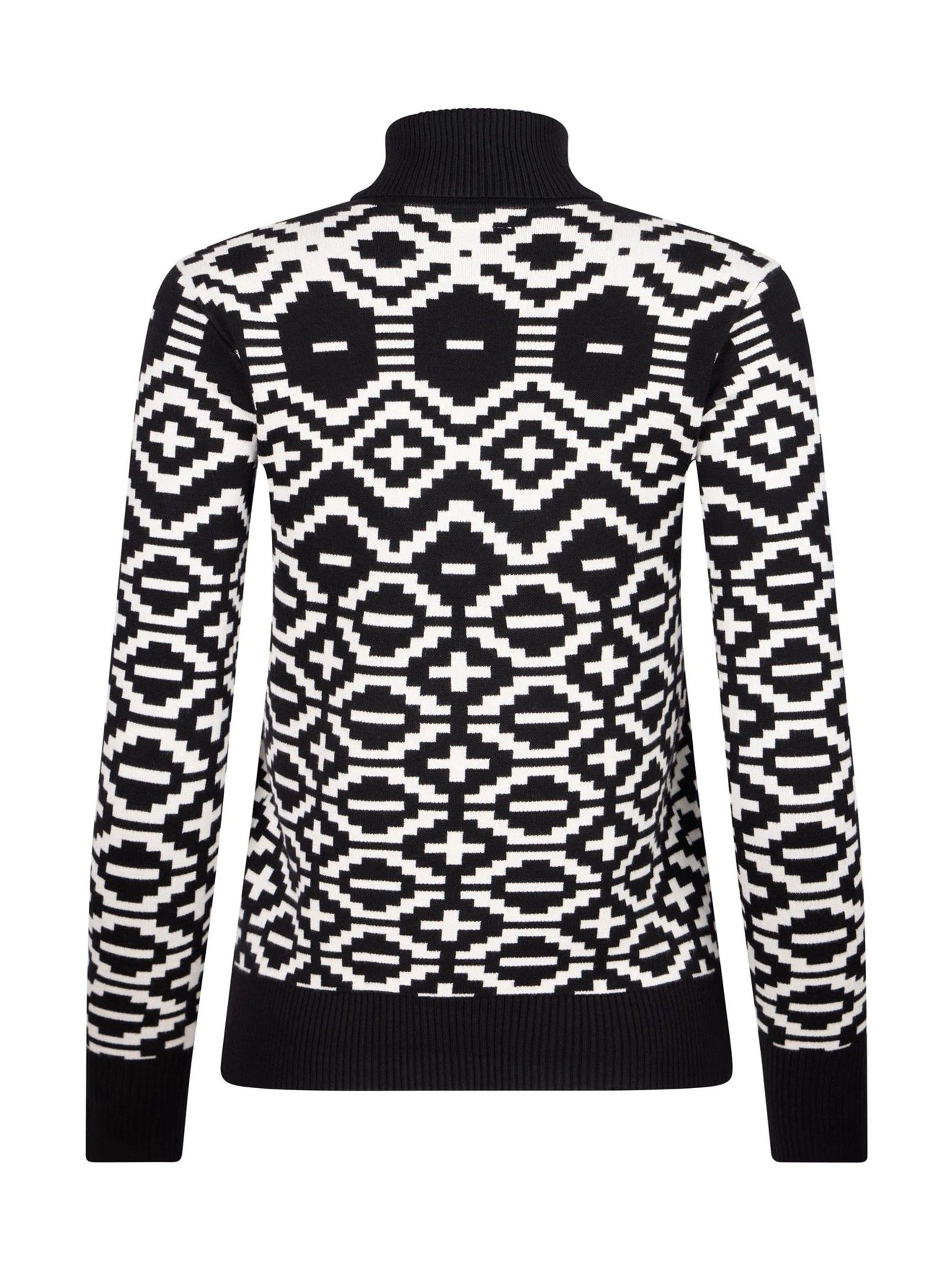 The Little Tailor Geometrisch ontwerp Slim fit Ski Kerstmis Zwarte Trui