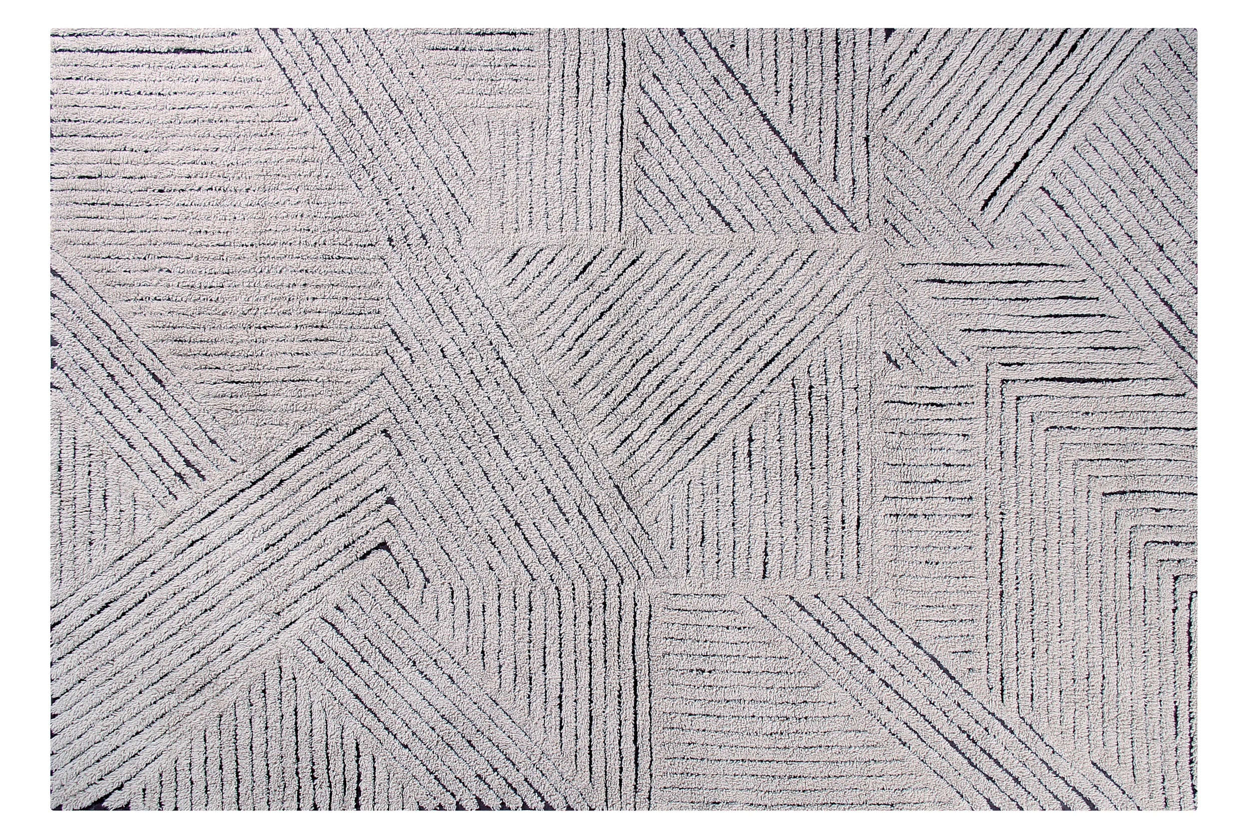 DOMAINES - Tapis rectangulaire en laine lavable | Gris
