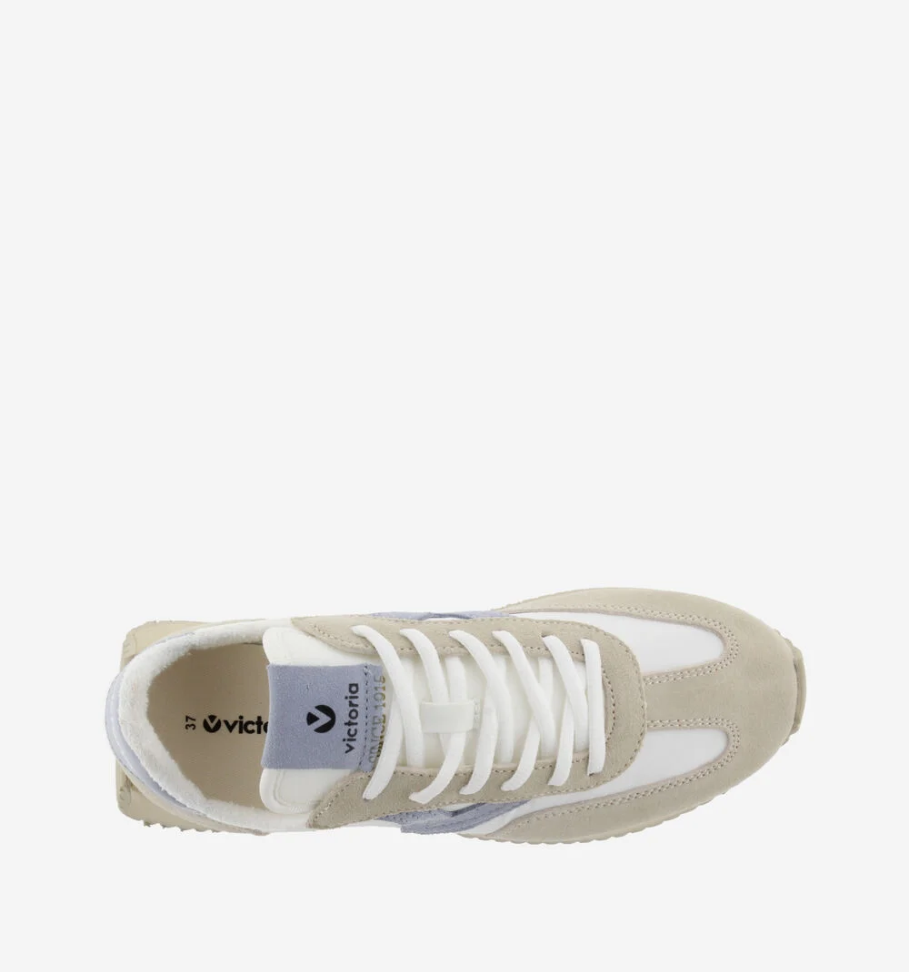 COSMOS CUIR FENDU RÉTRO Baskets semelle beige pour femme CELESTE