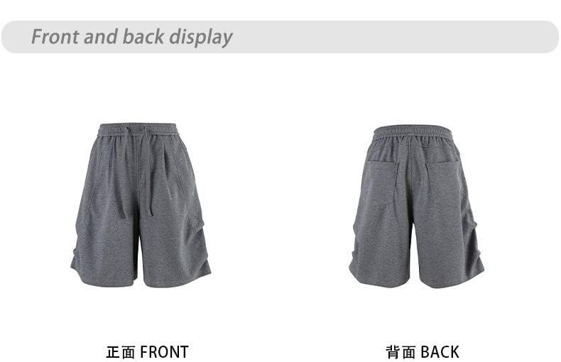 Shineon Studio - Effen geplooide shorts met trekkoord in de taille