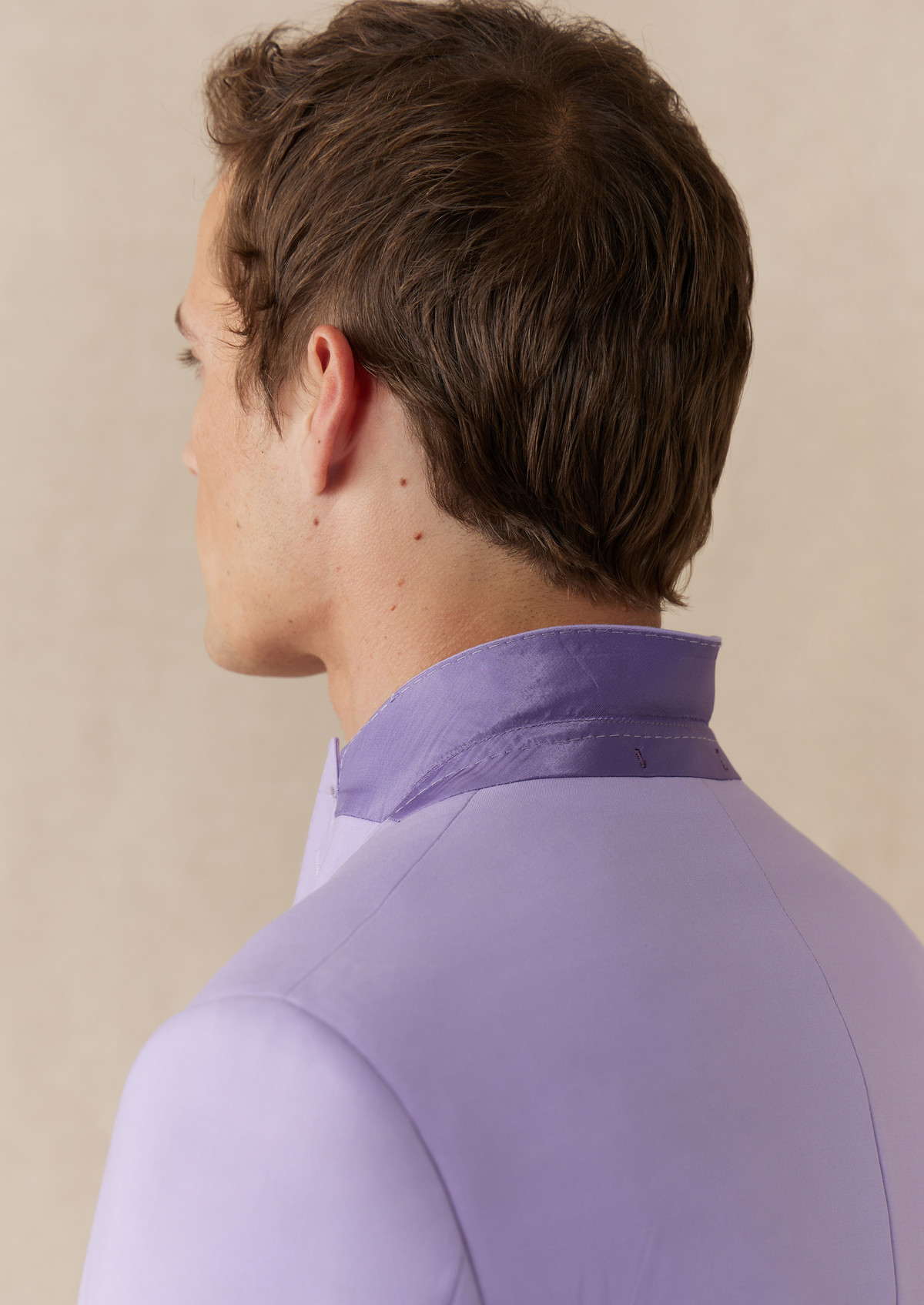 Costume 2 pièces Slim en laine unie lilas