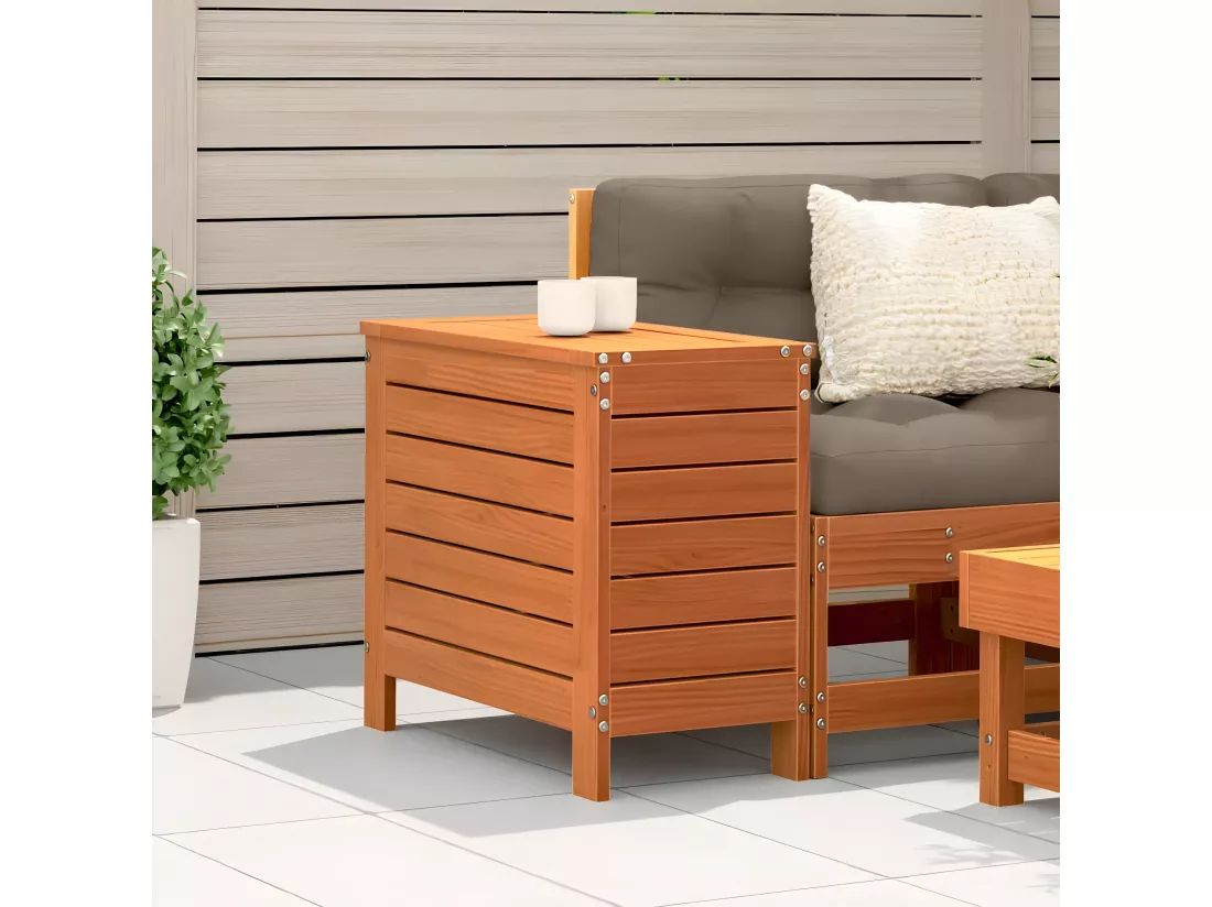 Repose-pied de jardin cire marron 62x31,5x52 cm bois pin massif