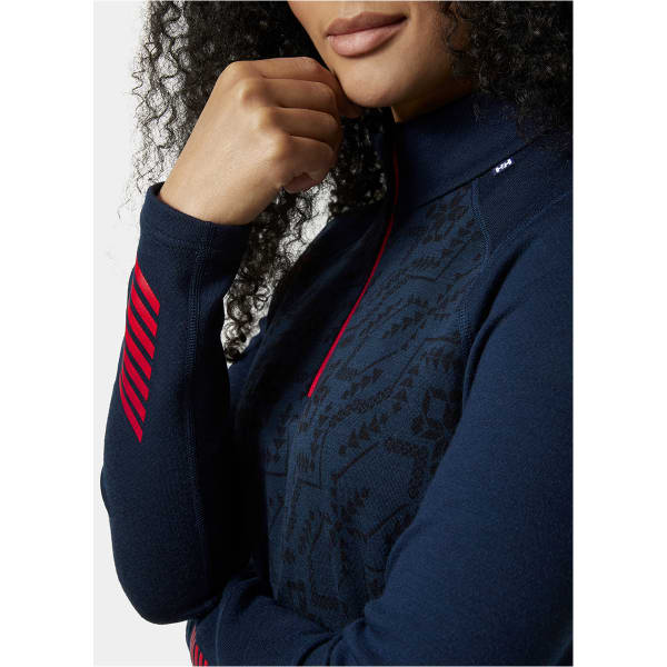 T-shirt thermique HELLY HANSEN W LIFA MERINO MIDW GRA NAVY