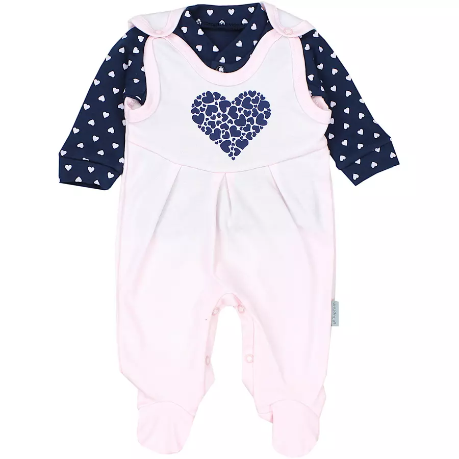 TupTam Baby Unisex Strampler-Set mit Aufdruck Spruch 2-tlg rosablau
