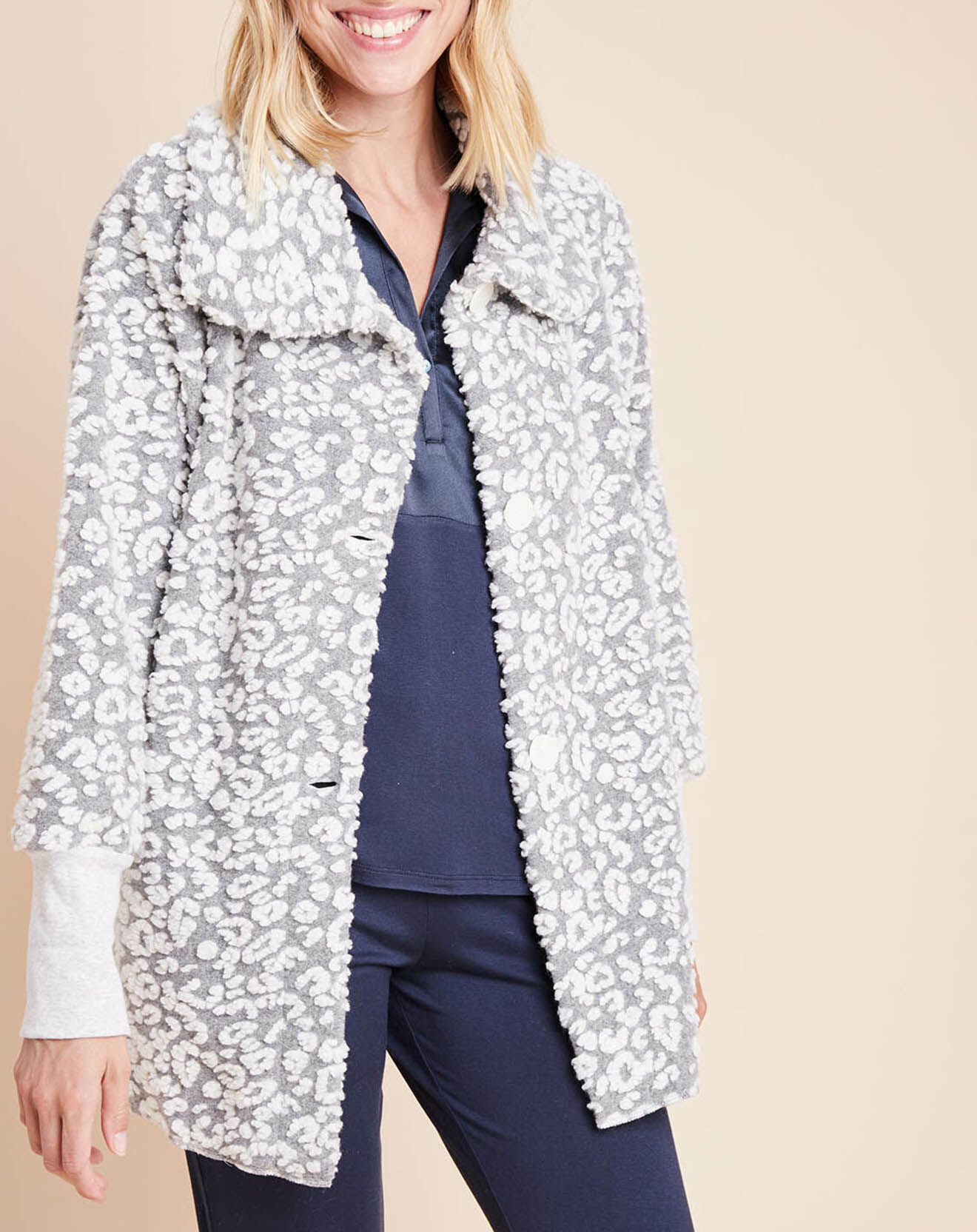 Le Chat Veste d'intérieur Fauve gris/écru