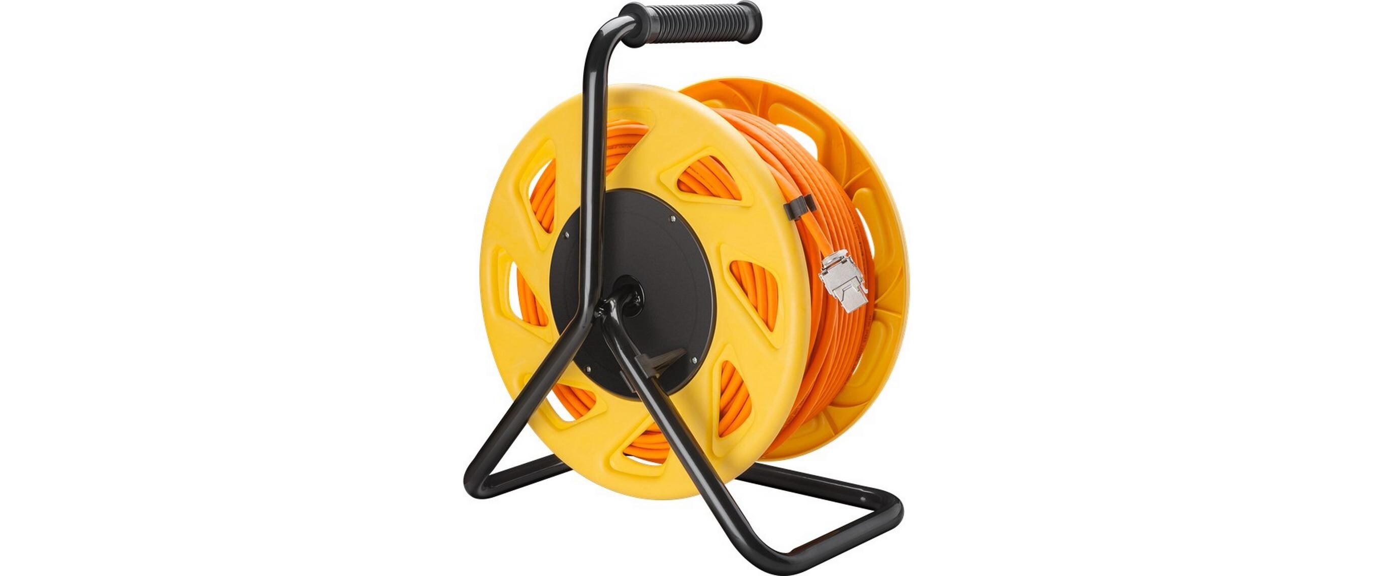 Patchkabel 58938 Cat 7A, S/FTP, 90 m, Orange<br>Mobile RJ45 Netzwerk Kabeltrommel