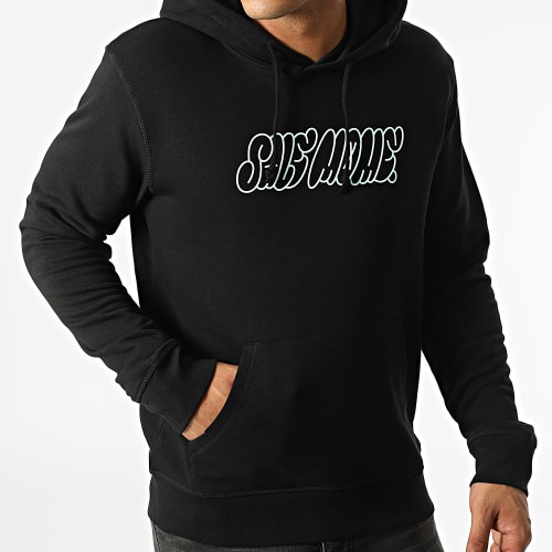 Sweat Capuche Lapin Tag Noir Vert Menthe