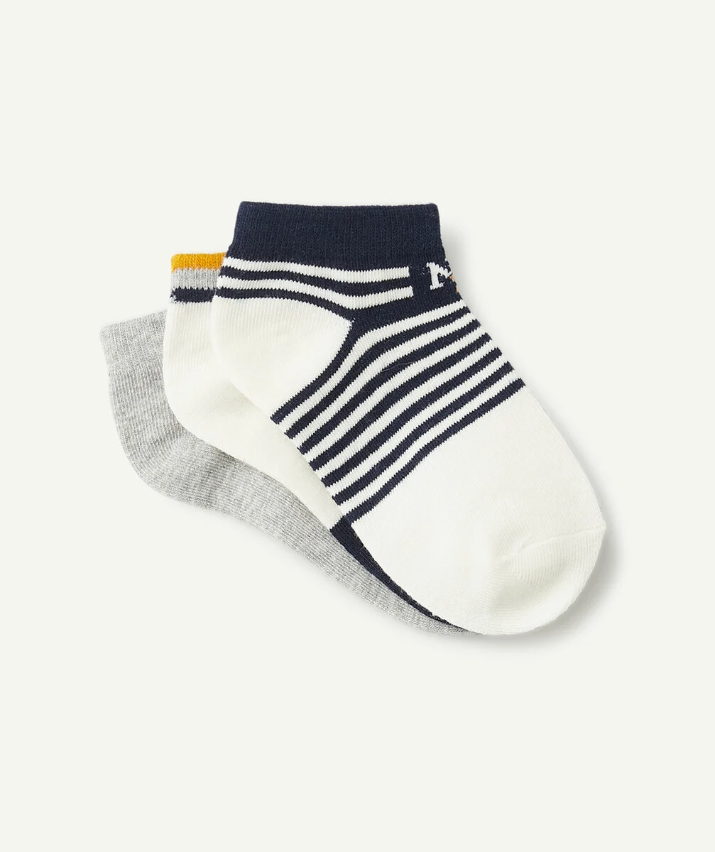 LE LOT DE 3 CHAUSSETTES BLEUES BLANCHES ET JAUNES