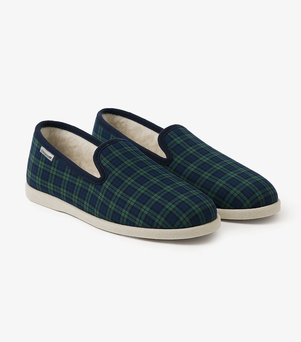Charentaises Femme Tartan Vert