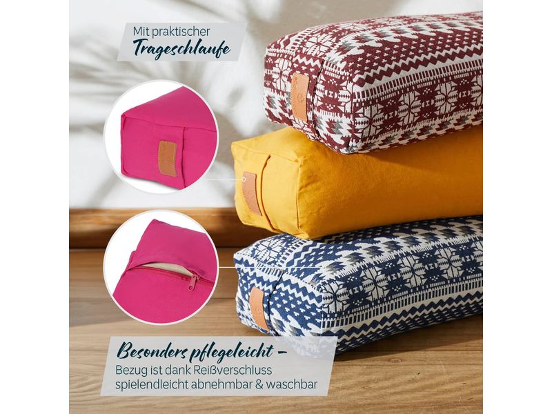 DoYourYoga Yoga-Bolster Paravati Bio-Dinkelspelz, Pink Yoga-Zubehör