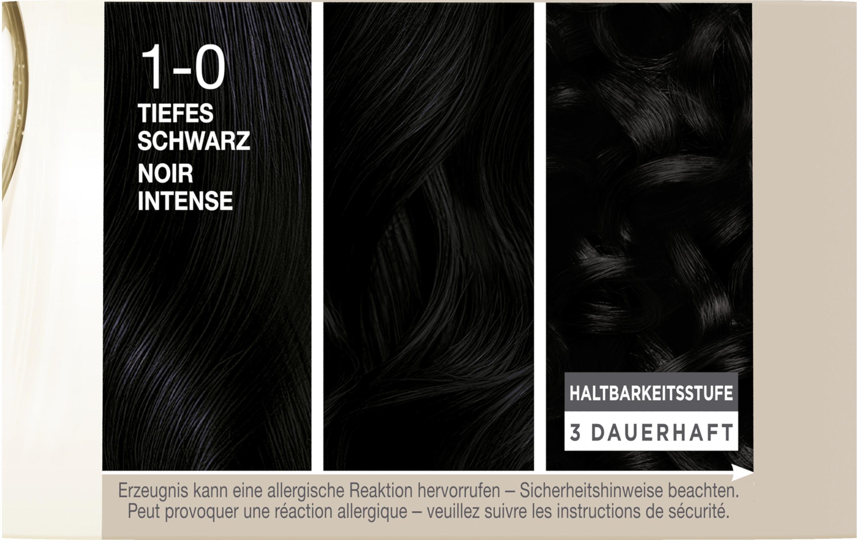 Haarcoloration Creme Supreme 1-0 Tiefes SchwarzColoration, schützt das Haar sichtbar vor Haarschäden