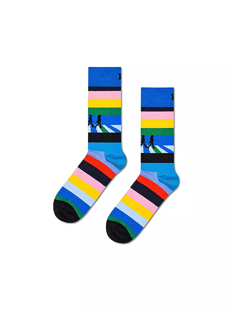 HAPPY SOCKS Herren Socken BEATLES LEGEND CROSSING 41-46 blue blau