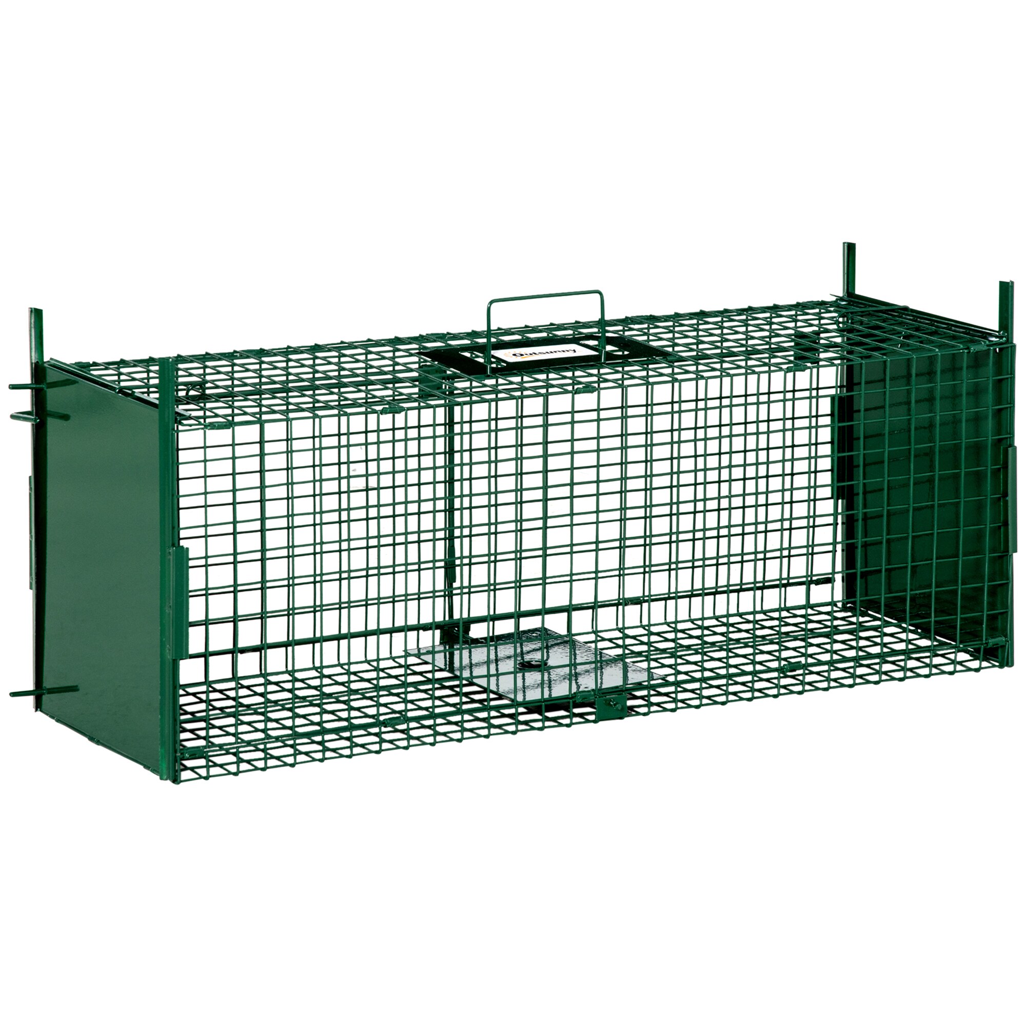 Outsunny Lebendfalle mit Doppeltüren grün 80L x 25B x 30H cm