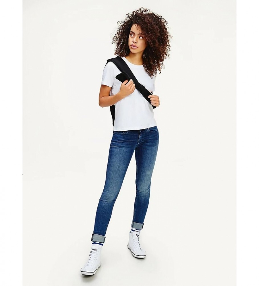 Camiseta Tommy Jeans TJW Regular Jersey com gola C, branca