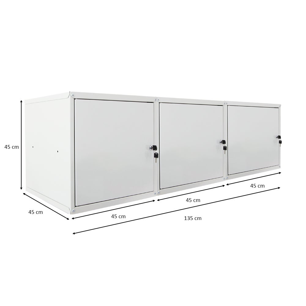 PROREGAL Mega Deal 3x locker cubes Cubic XL HxBxD 45 x 45 x 45 cm grijs