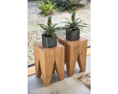 Lechuza Cube Glossy kunststof bloempot 14x14x14 cm antraciet incl. zelfbewateringssysteem en plantenbak