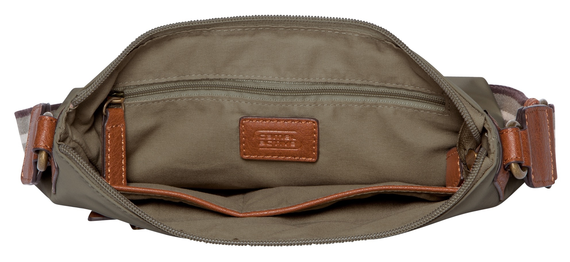 camel active Umhängetasche »Bari« aus hochwertigem matten Nylon mit gestreiftem Gewebeband