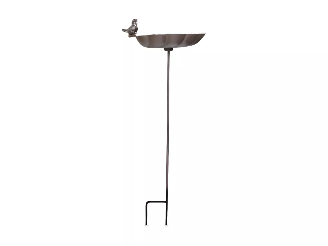 Abreuvoir oiseau sur pied fonte Fonte Marron - Décoration d'Autrefois