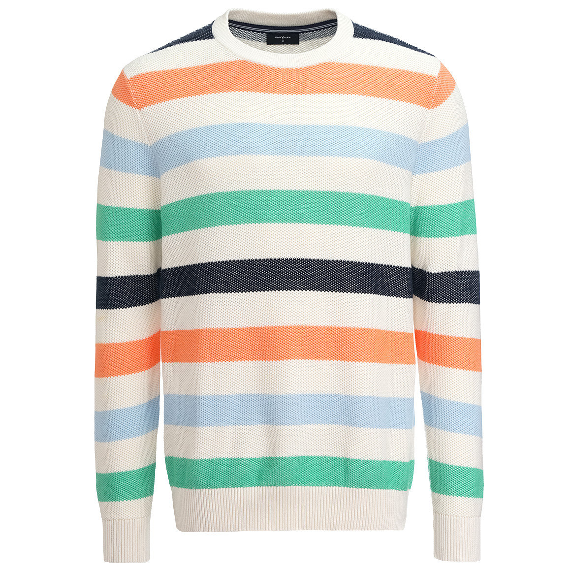 VanVaan Herren Pullover mit bunten Streifen creme / bunt