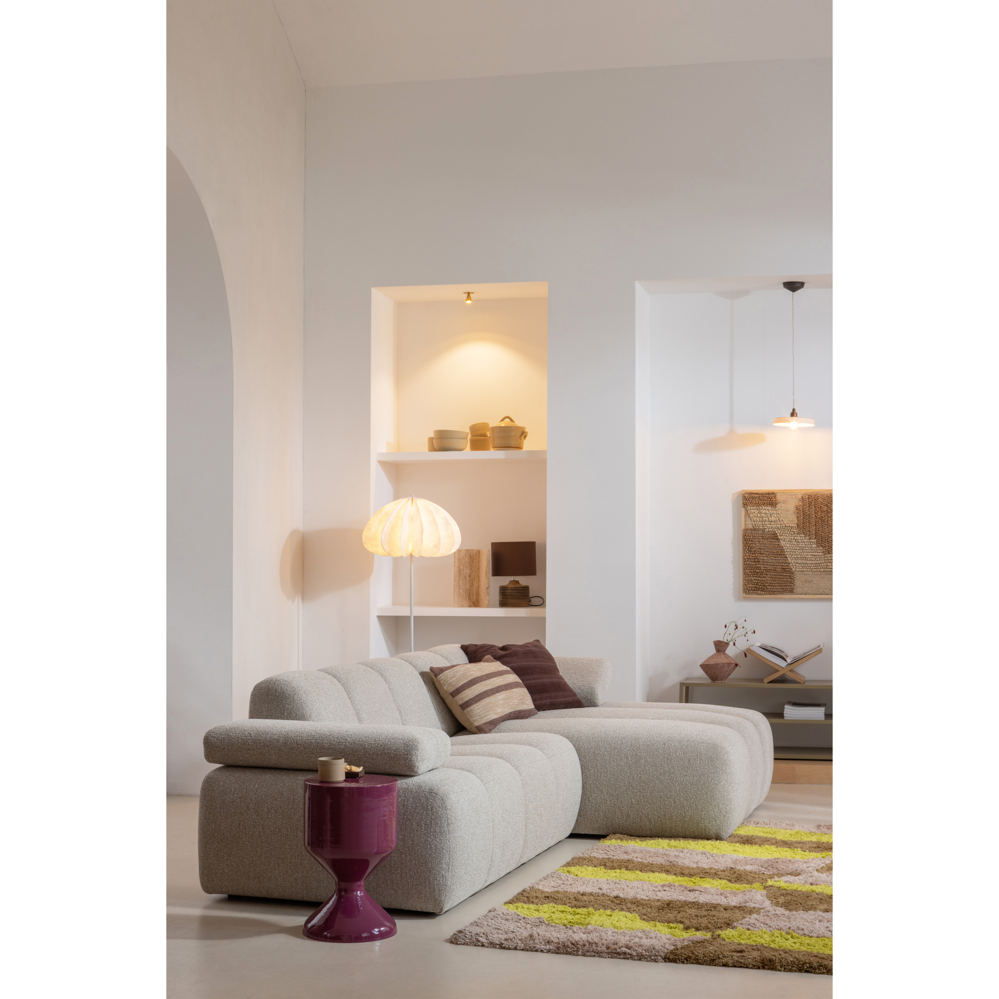 Chaise Longue Mojo Element Mojo Chaise Longue Element Links - Bouclé - Geel/Bruin Melange