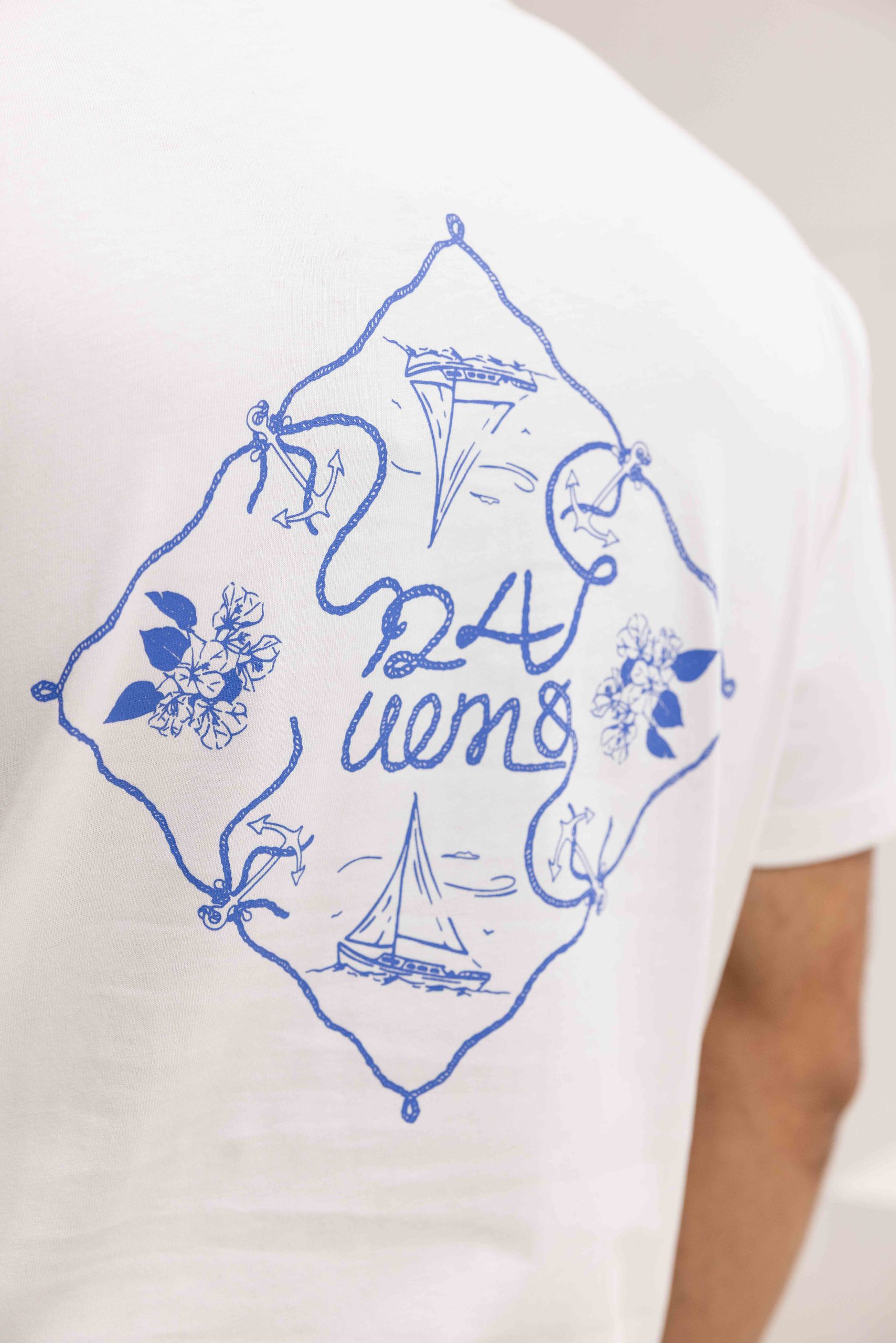 24 Uomo Riviera T-Shirt Heren Gebroken Wit