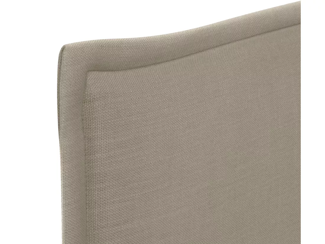 DHOME Tête de lit en lin naturel lisse avec garniture 160x105cm avec pieds Lits 150/160 - Terre