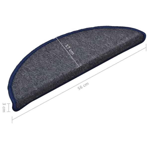 vidaXL Trappetrinnstepper 15 stk mørkegrå og blå 56x17x3 cm