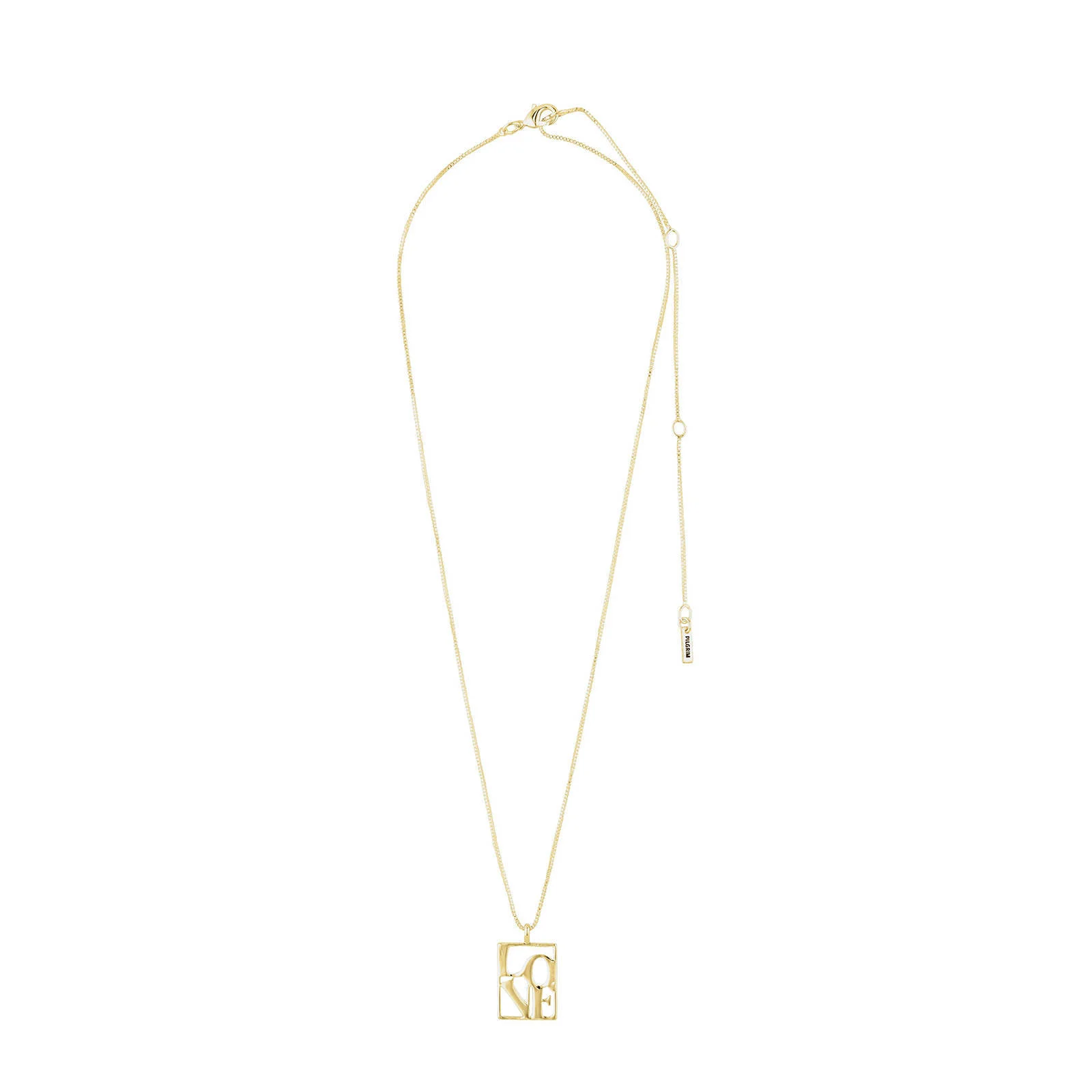 PILGRIM gold plated ketting Love Tag