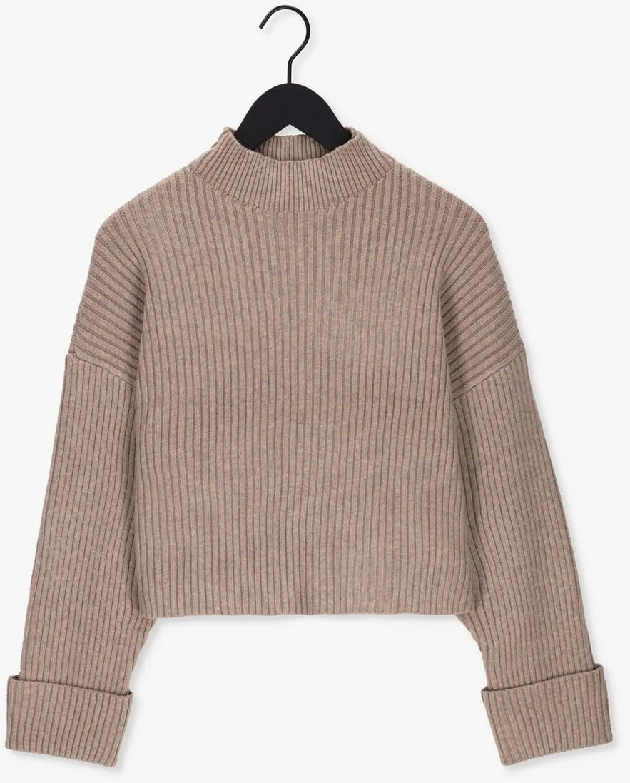 CO\\'COUTURE taupe co'couture trui row box crop knit