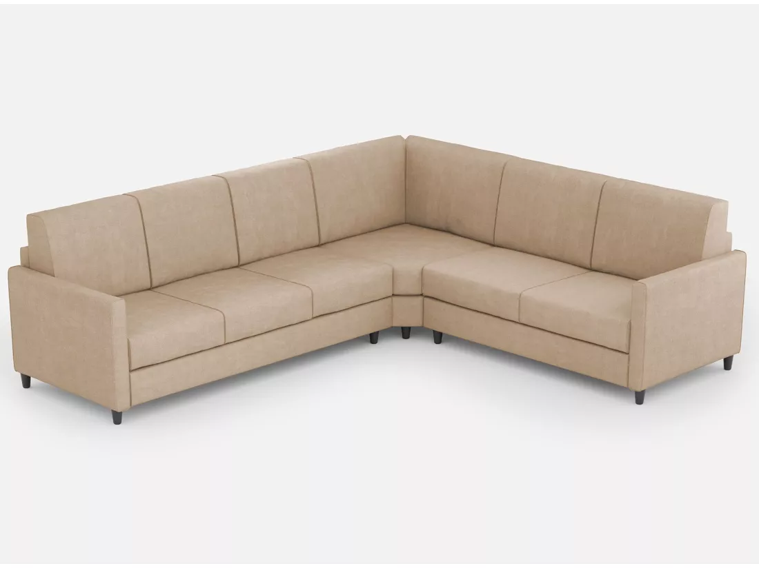 Canapé d'angle moderne italien tissu beige Korane - 5 tailles-Taille 281x221 cm