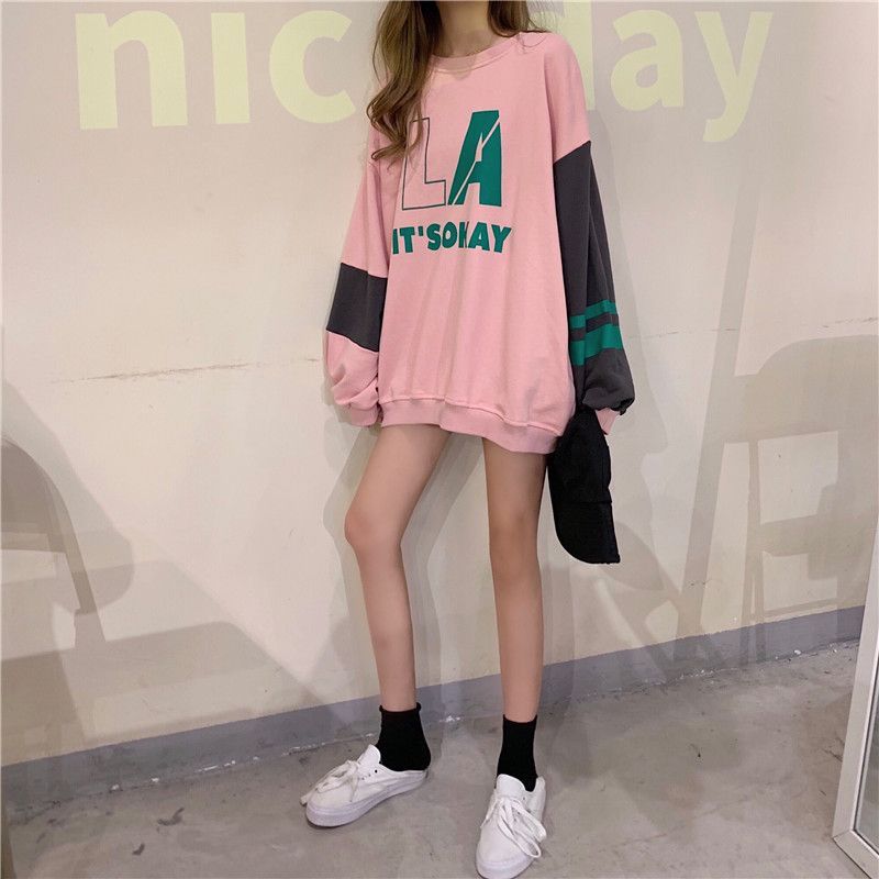 Iduna - Sweatshirt met letterprint en kleurblokken