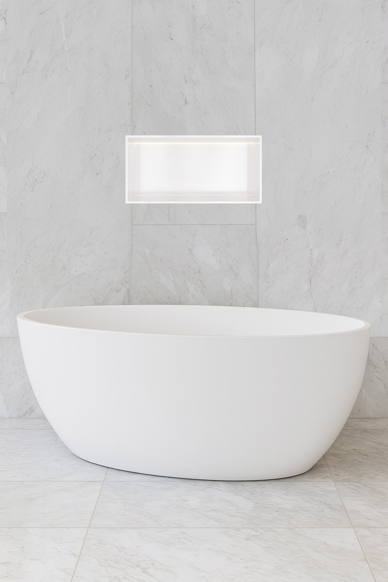 Hotbath &More inbouwnis met verlichting 30x60x10cm wit mat