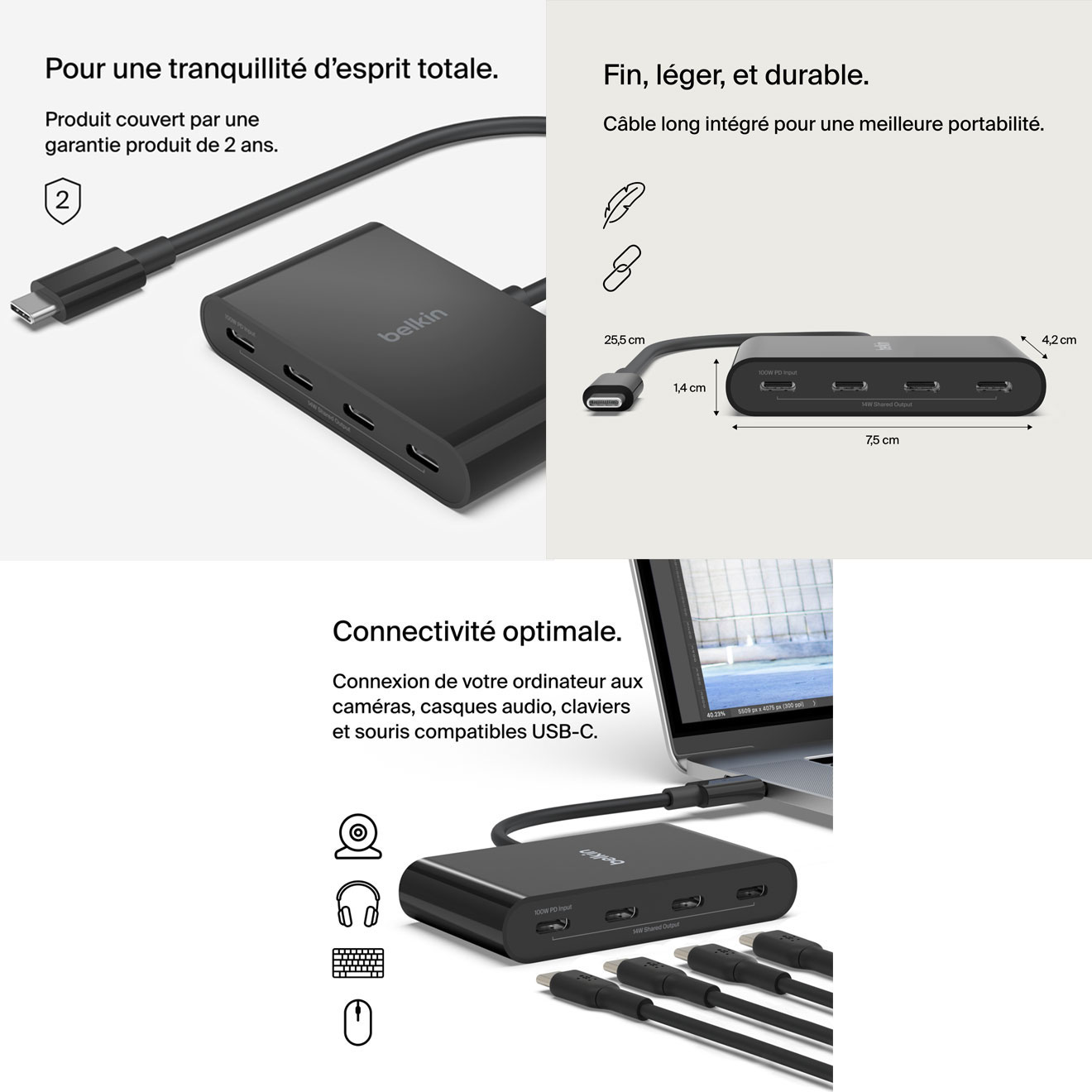Belkin Hub USB-C vers 4 ports USB-C