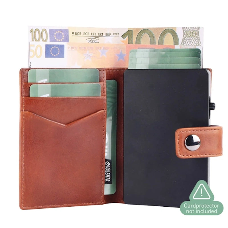 Valenta Card Wallet Leather MagSafe Luxe Cognac