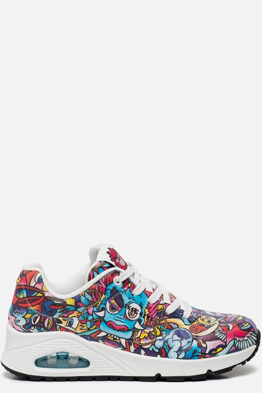 Skechers Uno Color Doodle Sneakers rood