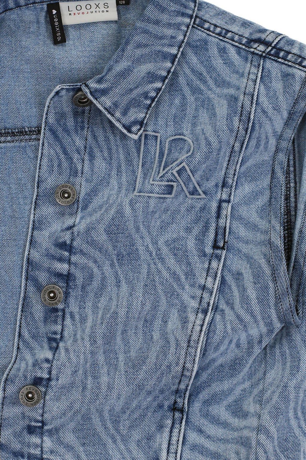 LOOXS gilet met all over print medium blue denim