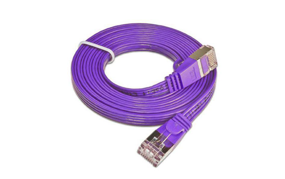 Slimpatchkabel RJ-45 - RJ-45, Cat 6, STP, 20 m, ViolettGeschirmtes Twisted-Pair-Kabel (STP) mit Klinkenschutz