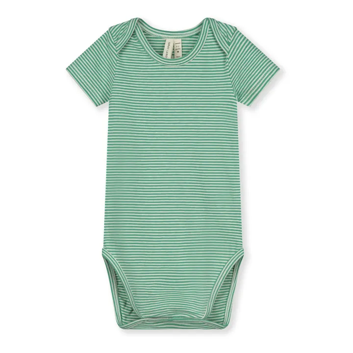 Gray Label Body Rayé Coton Bio | Vert Menthe