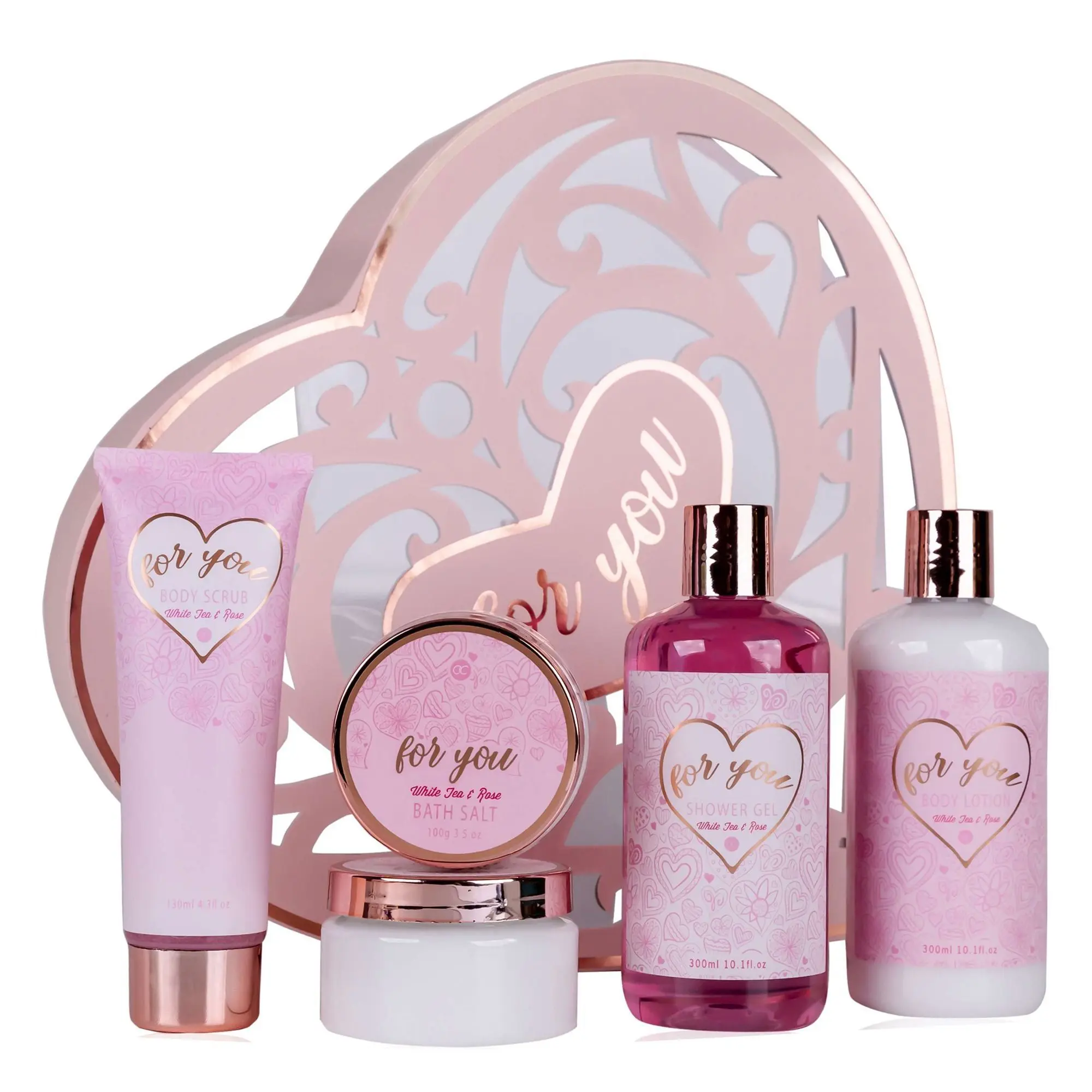 Tentation - Heart Cascade Gel douche, Lotion Corps, Exfoliant & Sel de Bain- Femme