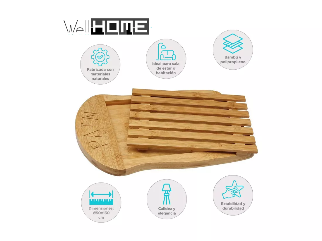 WELL HOME - Planche à tranches en bambou 34x26x2cm