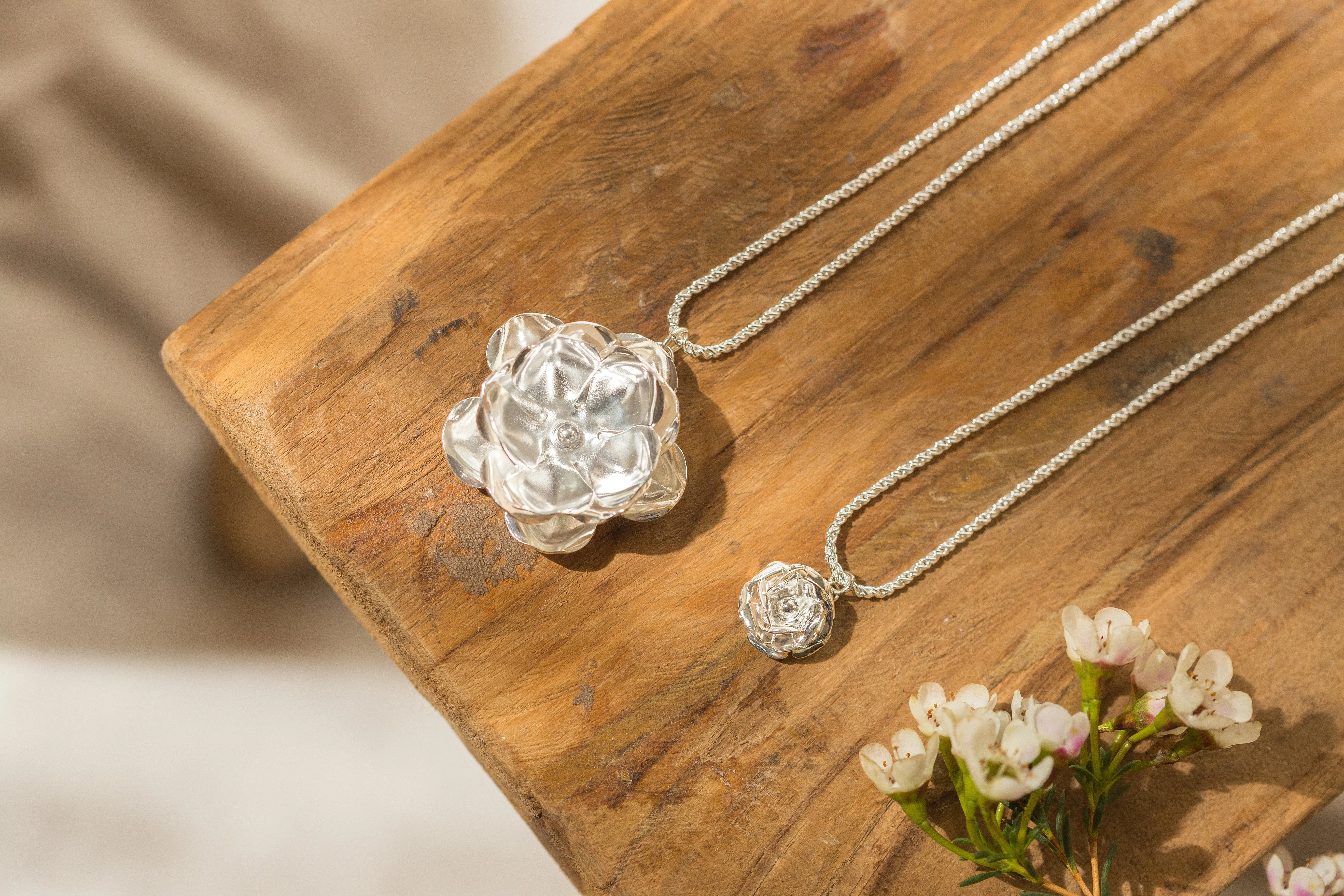AGLAÉ - Sautoir fleur plaqué argent | Argent